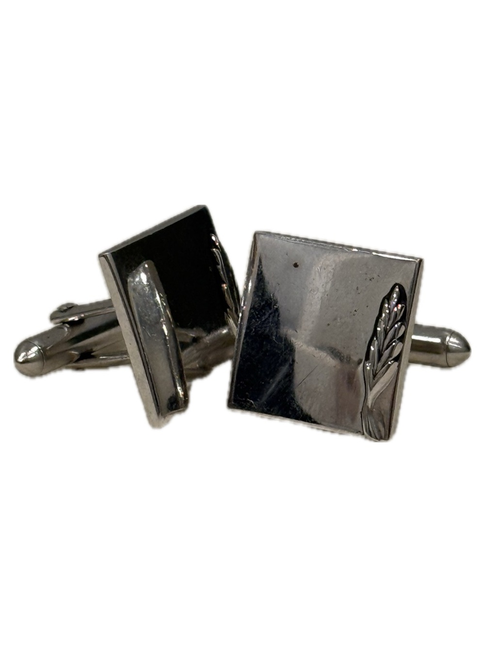 Swank Wheat Design Cuff Links in Chrome